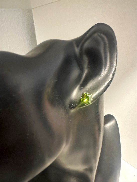 Clip oorbellen- Puck- Groen- 2 cm- Geen gaatjes- Charme Bijoux