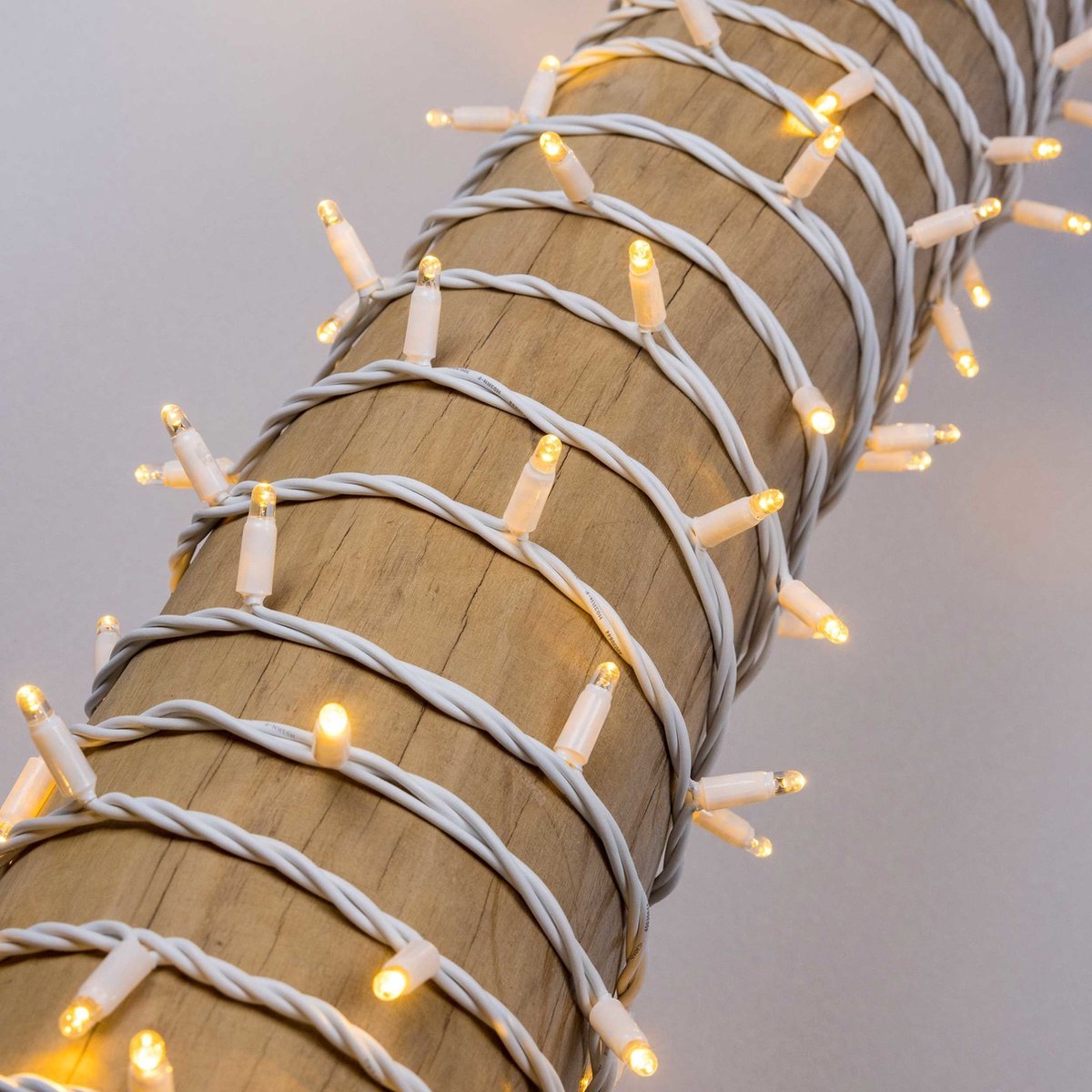 Koppelbare kerstverlichting wit | vanaf 10 meter met 100 LEDs | Rubber
