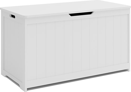 Coffre à jouets Podek boîte de rangement 80x40x44,5 cm blanc [en.casa]