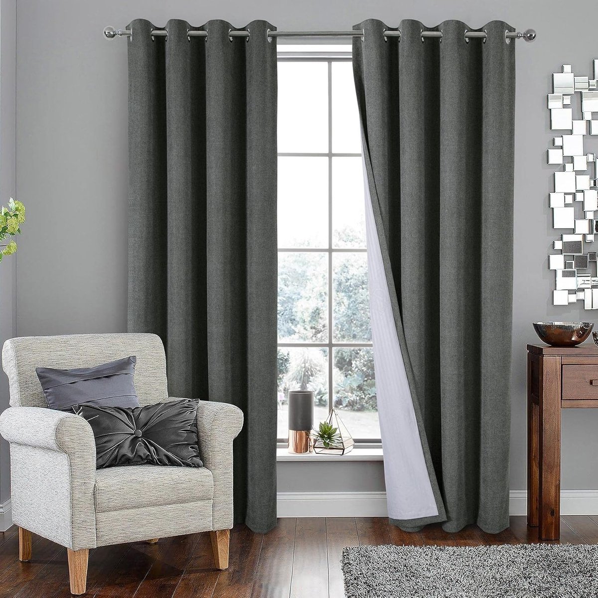 Goodivery ® Elegant Verduisterende Gordijnen Set van 2 met Thermische Isolatie en Geluidsdemping, 245 x 140 cm Grijs