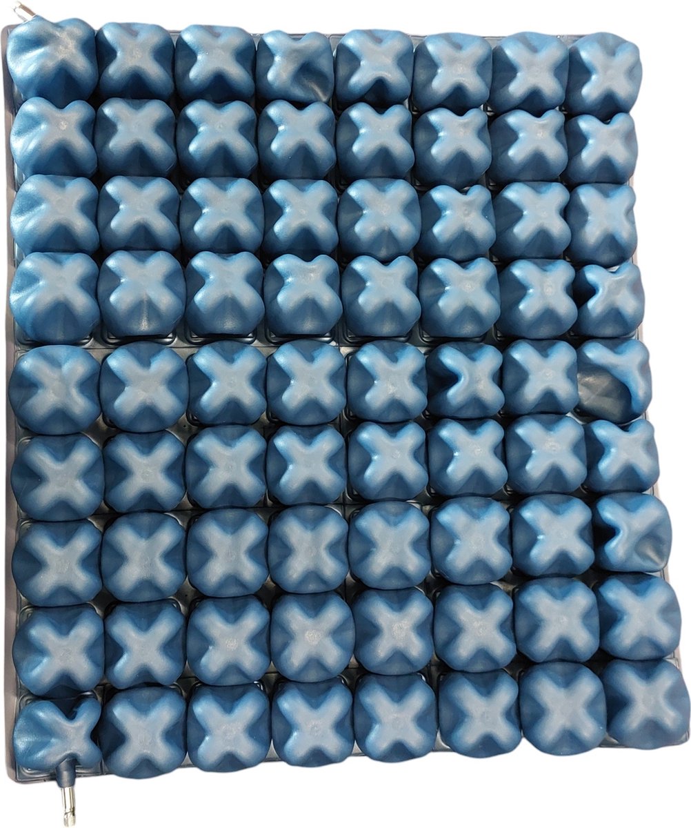 Goedkoopste Anti-decubitus luchtcelkussen (KU3071) - Opblaasbaar - Afneembare hoes - 72 kamers - Blauw met zwarte hoes