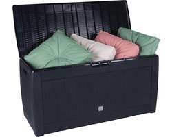 Kunststof Tuinopbergbox met Deksel - Waterdichte Tuinkussenbox met Wielen - Tuinbox 310L - 119x48x60cm - Handig en Veilig