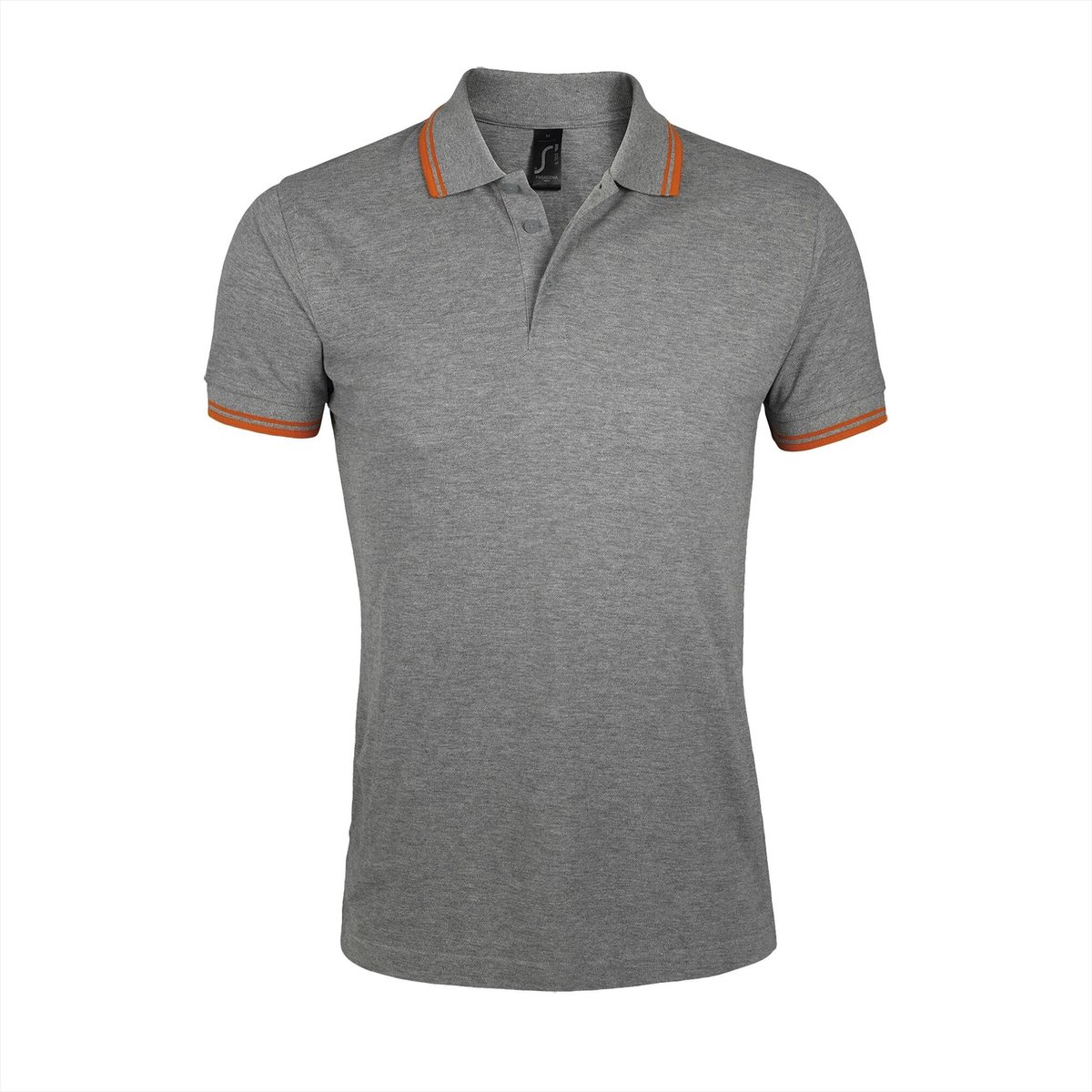 SOL'S Men´s Polo Shirt Pasadena L591 - Grey Melange/Orange - 3XL