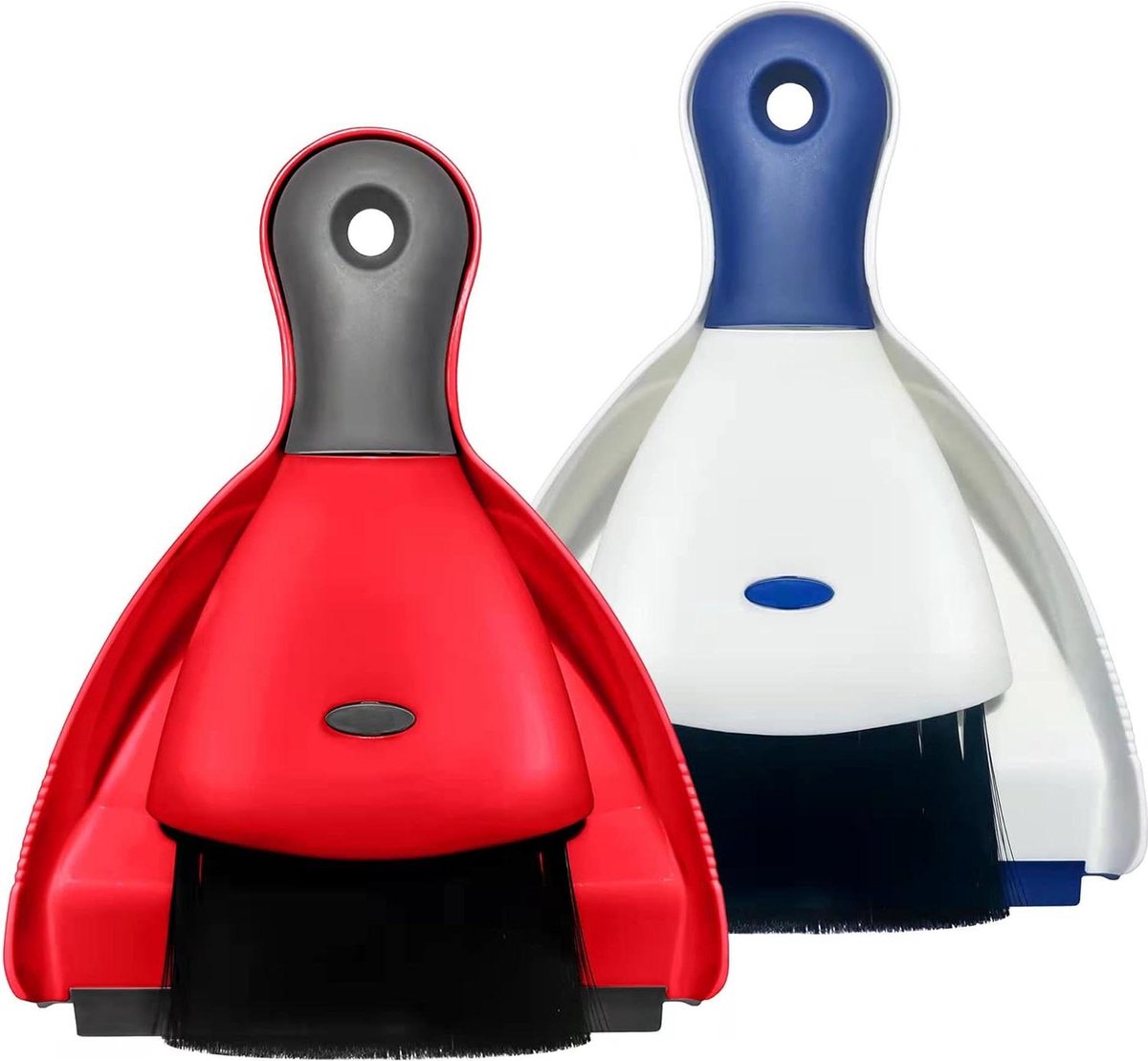 Goedkoopste Stoffer en blik set 2 stuks wit-rood - huishoudelijke schoonmaakartikelen