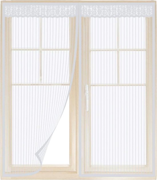 Magnetische Hordeur 135 x 240 cm Magnetische Vliegenramen Windows Zonder Boren Horraam Voor Diverse Ramen, Zwart