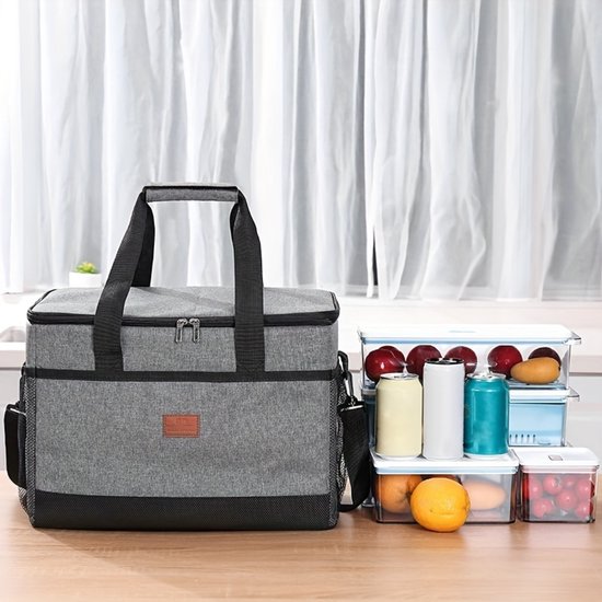 Nivard Panier pique-nique - Paniers pique-nique - Piknik - Pick Nick - Sac pique-nique - Panier - Boîte à lunch - Été - Grijs