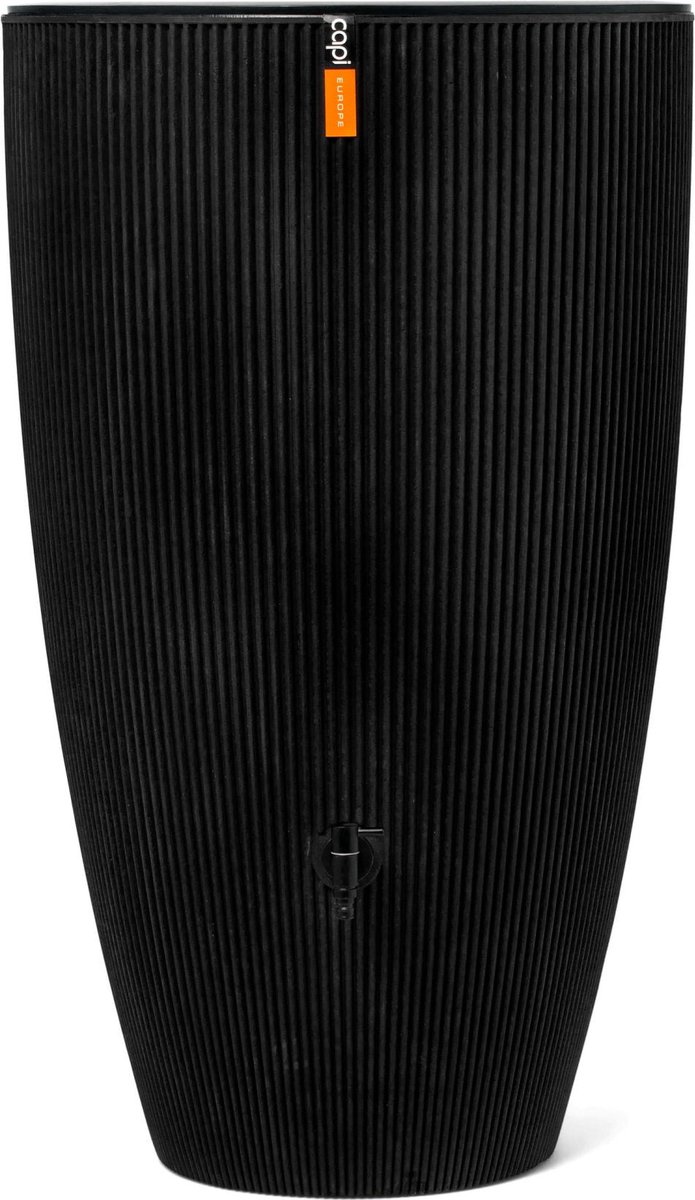 Capi Europe - Regenton Groove 210L - 66x66x110 - Grijs - Voor buiten - Breukbestendig - Lichtgewicht - Levenslang garantie