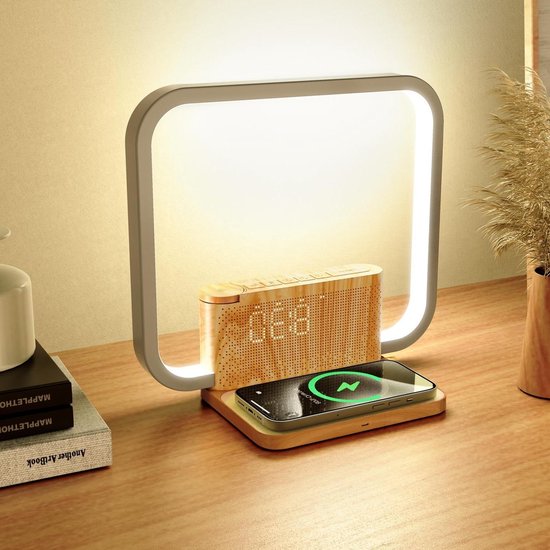 Multifunctioneel Nachtlampje met Draadloze Oplader en Wake-Up Licht van Merkloos — afbeelding 2