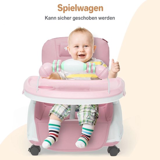 Opvouwbare 2-in-1 Kinderstoel en Kinderwagen voor Baby's en Peuters - Verstelbaar, Draagbaar en Compact - Roze — afbeelding 5