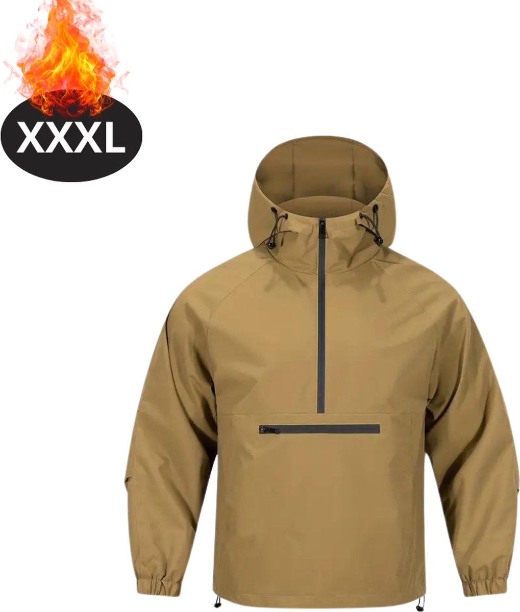 Livano Windjas Voor Heren Windjack Waterdicht Jas Met Capuchon Outdoorjas Volwassen Beige