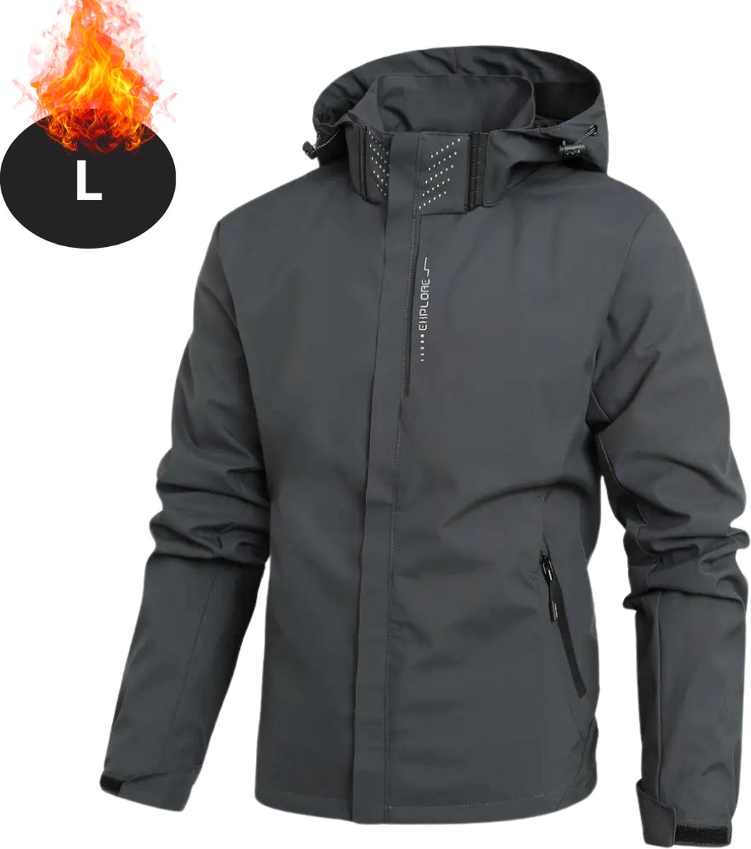 Livano Windjas Voor Heren Parka Lente & Herfst Jas Volwassen Windjack Windbreaker Outdoor Grijs