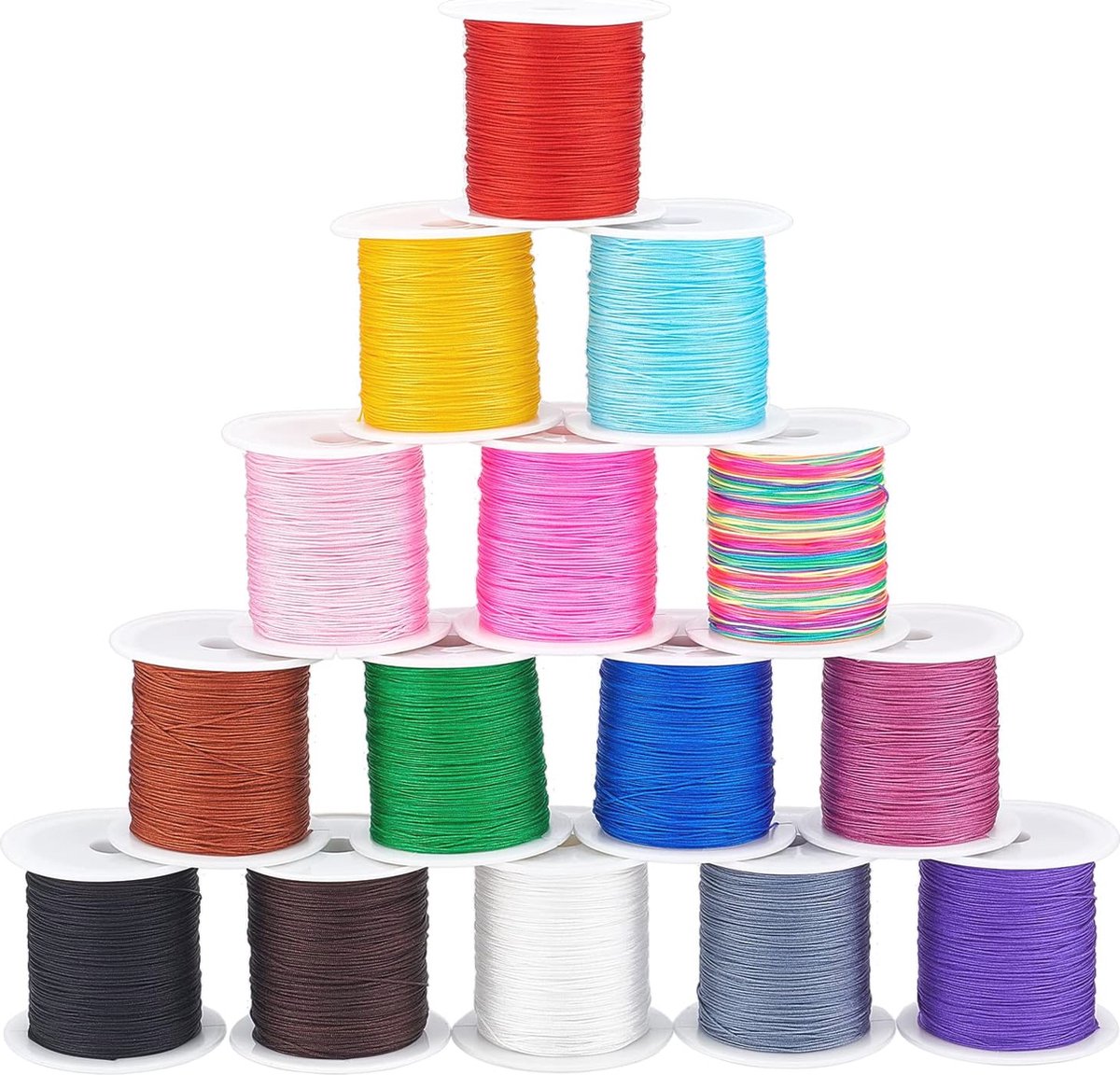 Goedkoopste Nylon Knoopkoord - 15 Kleuren, 0,4 mm voor Sieraden Maken en Doe-Het-Zelf Projecten