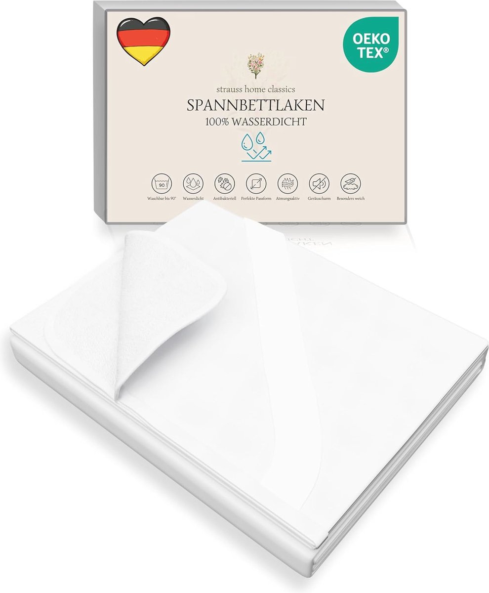 Waterdichte matrasbeschermer 140 x 200 cm - Ademend en anti-mijt - Wasbaar hoeslaken voor optimale bescherming