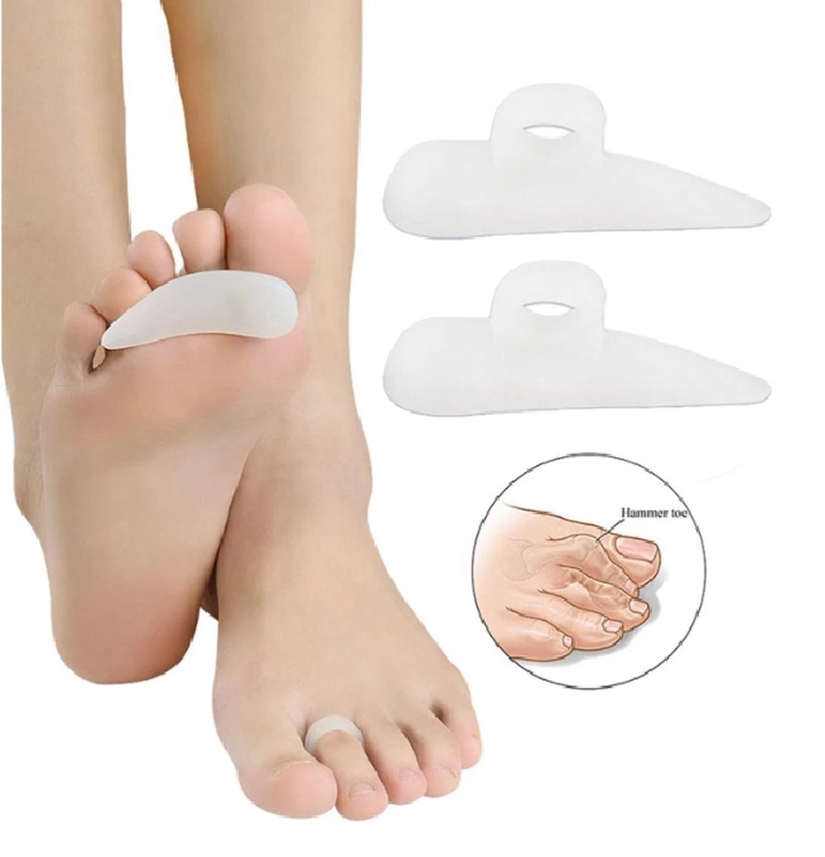Goedkoopste Siliconen Hamerteencorrector I Teenspreider I Teenbeschermer I 1 Paar