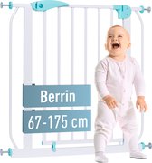ib style® Berrin XXL Traphek | ! EXTRA BREDE DOORGANG ! | Deurhek | Geen boren nodig | 90° Stop | Automatisch sluiten | Zwart | 95-105 cm