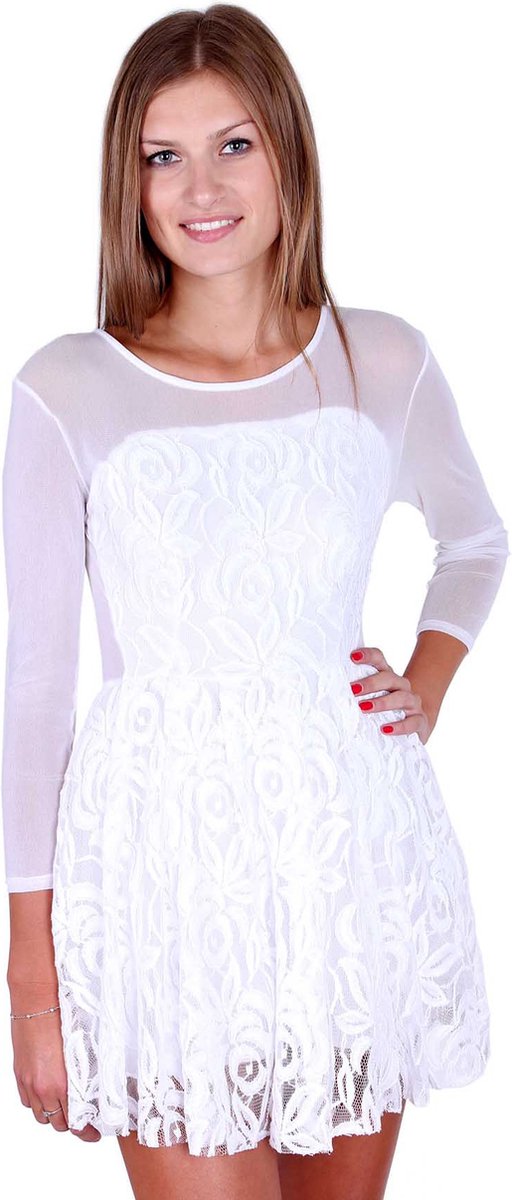 Witte kanten ballerina mini