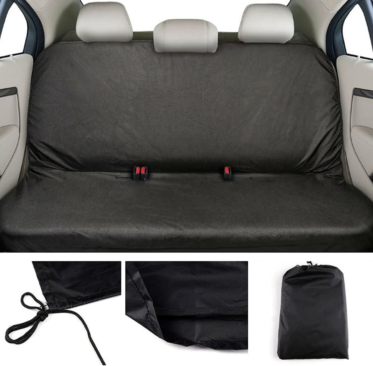auto achterbank hoes - Zware autostoelhoes, universele zwarte vrachtwagenstoelhoes, waterdichte autostoelbeschermer, ademend zitkussen, antislip, stofdicht, achterbank – foto 3