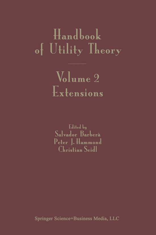 Handbook of Utility Theory - cover