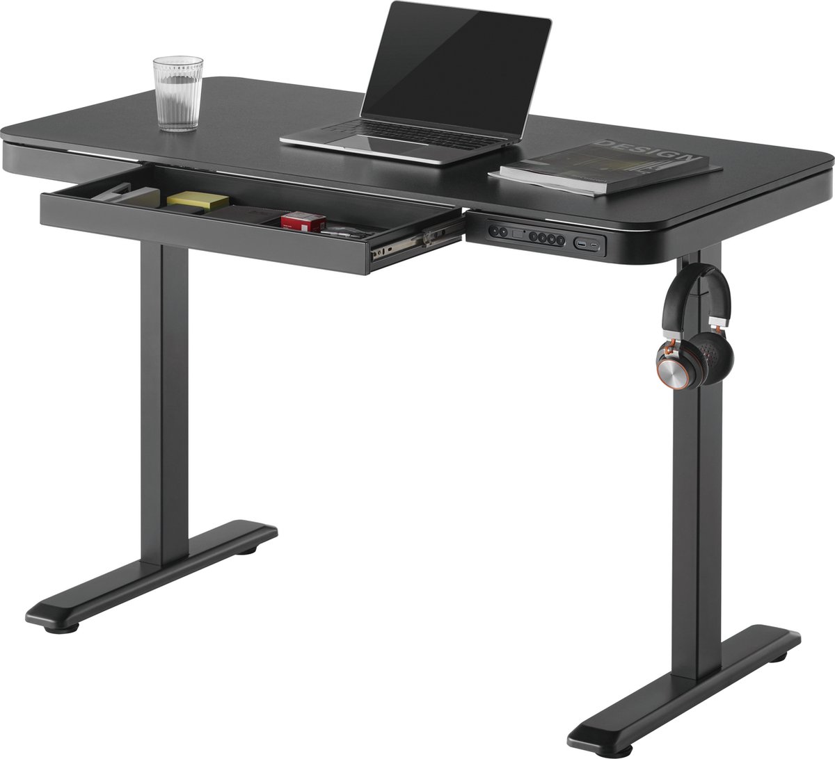 VDD Gaming Bureau Premium - Zit sta Bureau - Elektrisch in Hoogte verstelbaar - Gaming Bureau - Desk - Gaming Desk - Ergonomisch Verstelbaar bureau - Incl. Ingebouwde USB C en USB A