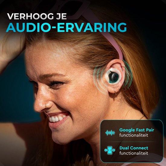 JLab Go Pop Draadloze Oordopjes - Bluetooth Oortjes Draadloos - 35 uur Batterijduur - Met Microfoon - Geschikt voor Android en Apple - Zwart