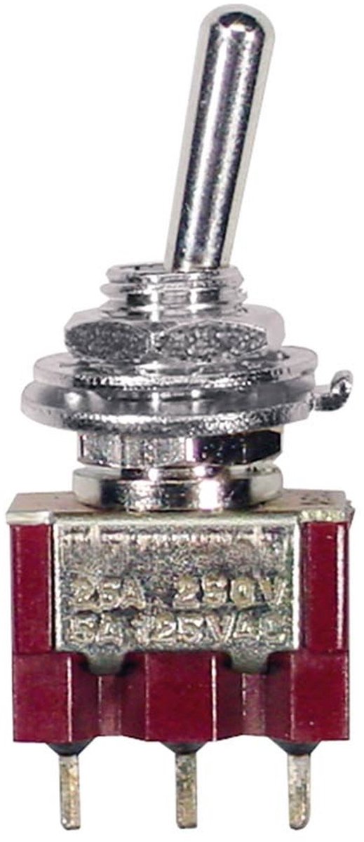 Boston SW-160-N Mini Toggle Switch - 2-Weg, On-On, 2-Polig, Nikkel
