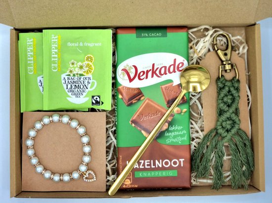 RituwellGift Geschenkset Vrouwen - Nr. 7 |- Cadeau voor Vrouw - Verwenpakket - Cadeaupakket - Giftset - Verjaardag - Moederdag - Sleutelhanger - Natuursteen Kralen Armband - Valentijn Cadeautje voor Haar - Kerstpakket Vrouw - Cadeau Vriendin