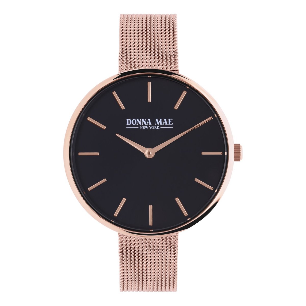 Lucardi Dames Donna Mae horloge mesh band rose-kleurig - Horloge - Staal - Rosékleurig - 38 mm