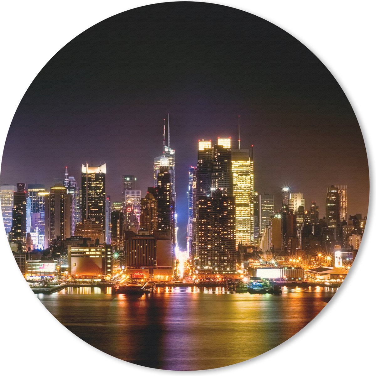 Muismat rond 40x40 cm - Mousepad New York - Manhattan - Skyline - Ronde muismatten