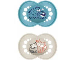 MAM - Original Silikon Speen - Siliconen - 16+ Maanden- Original Silikon - Extra Dun - Mat Blauw - 2 stuks