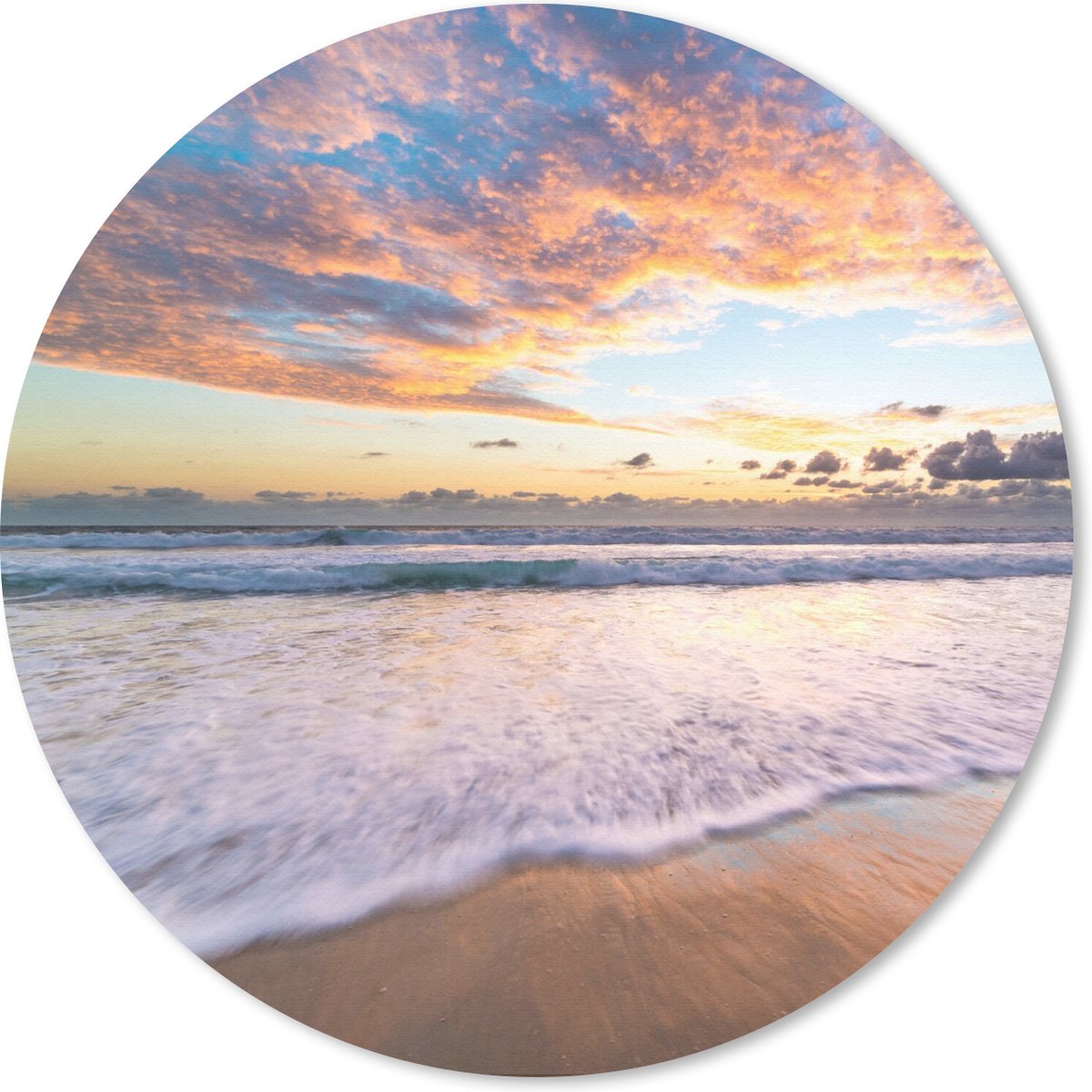 Muismat rond 50x50 cm - Mousepad Strand - Wolken - Water - Ronde muismatten