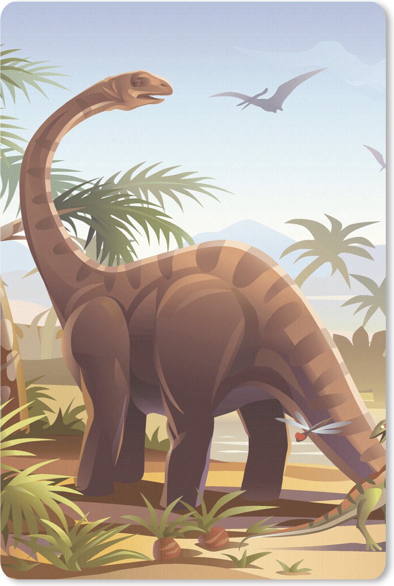 Muismat 18x27 cm - Mousepad Dinosaurus - Landschap - Tropisch - Kinderen - Jongens - Muismatten