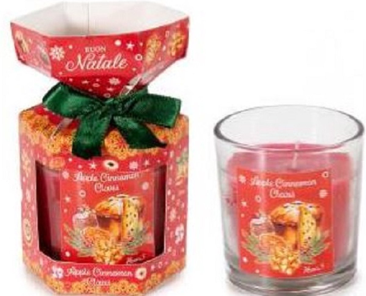 Geurkaars - kerstgeur - kerst geur - appel - kaneel - kruidnagel - gluhwein - 24 branduren - set van 2 - kerstverpakking – foto 4