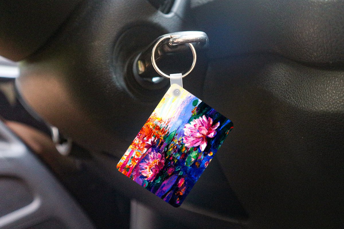 Sleutelhanger - Schilderij - Olieverf - Waterlelie - Water - Uitdeelcadeautjes - Plastic