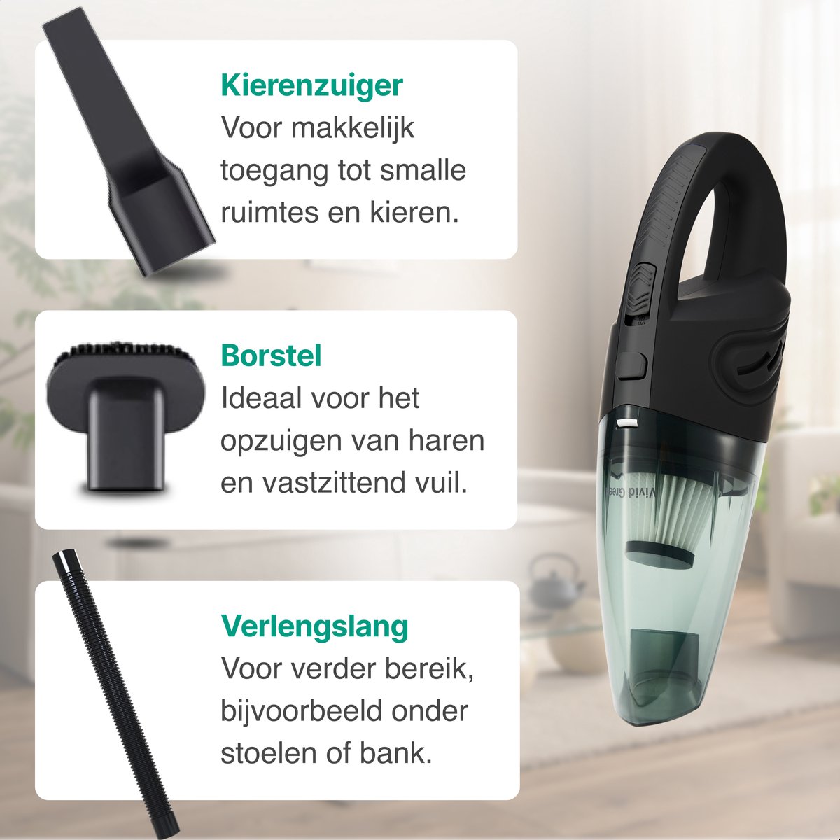 Kruimeldief Snoerloos 120W Zwart - afbeelding 3