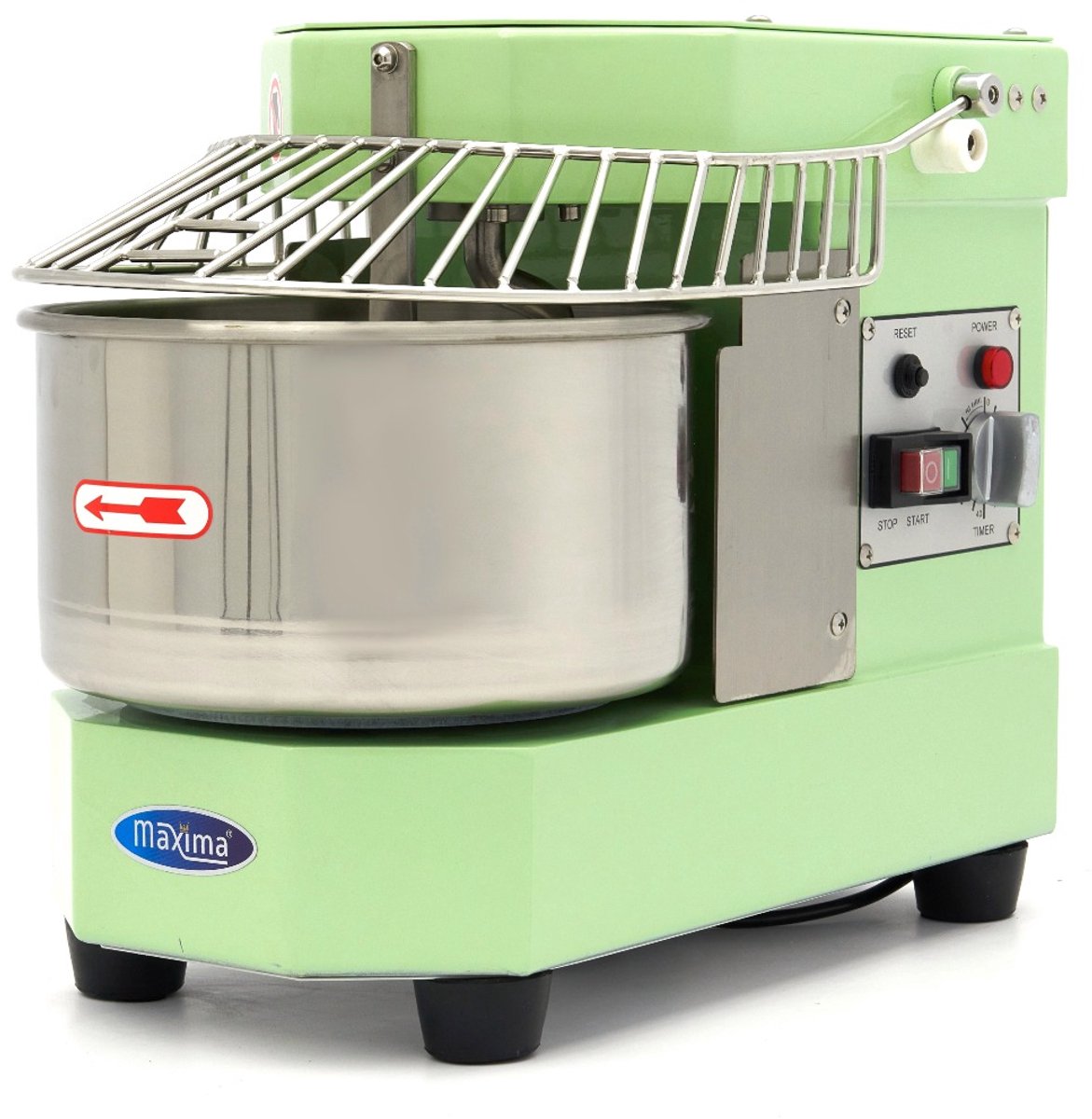Maxima Spiraalkneder 8 L - 4,5 Kg Deeg - Pastel Groen - Deegkneder - Professioneel - Spiraalmixer met Veiligheidskooi - 8 liter - 4,5 kilo