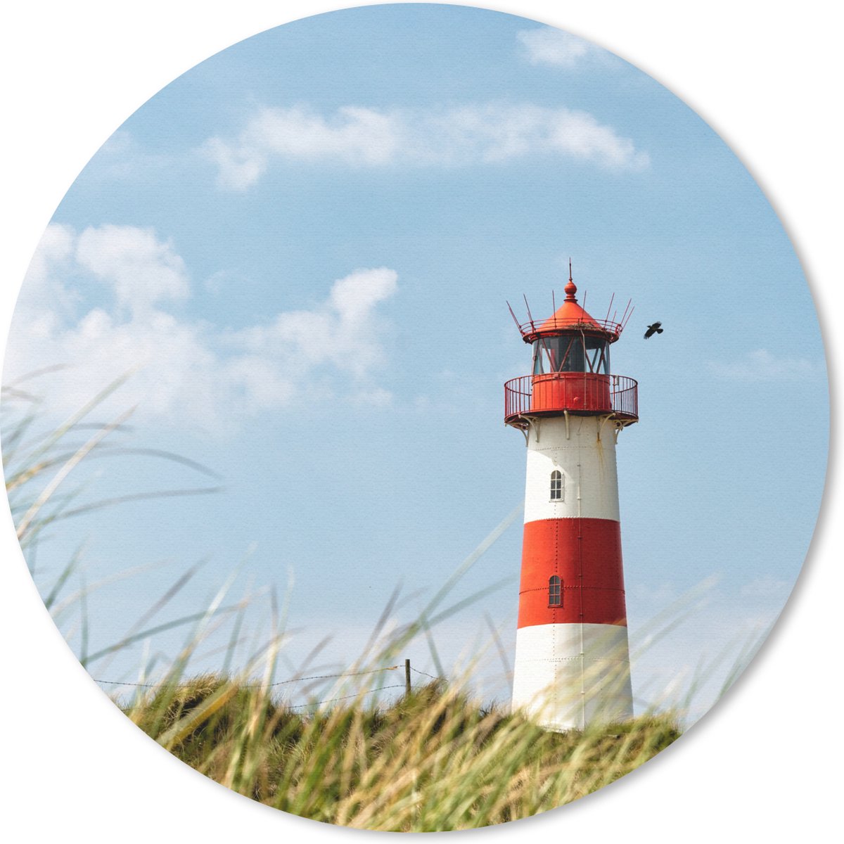 Muismat rond 30x30 cm - Mousepad Zee - Vuurtoren - Duitsland - Ronde muismatten