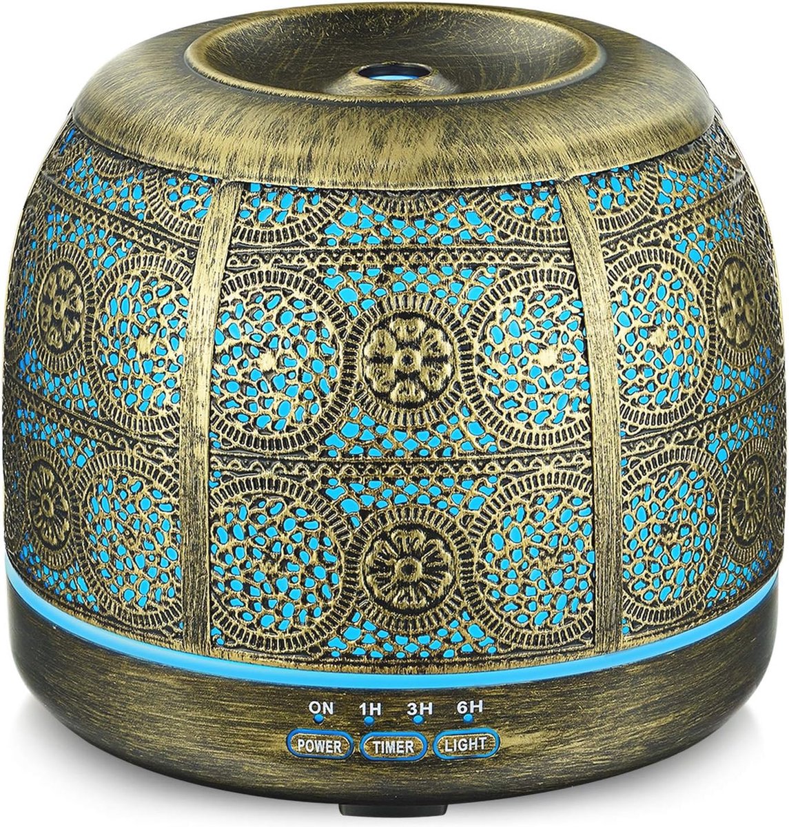 Aromatherapie Diffuser 500 ml - Metalen Luchtbevochtiger met 7 Kleurennachtlampje