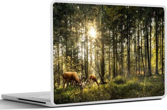 Laptop sticker - 12.3 inch - Hert - Natuur - Bos - 30x22cm - Laptopstickers - Laptop skin - Cover