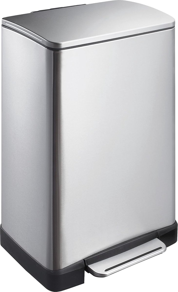 Goedkoopste Pedaalemmer 40L roestvrij staal met dempersysteem en vingerafdrukvrij
