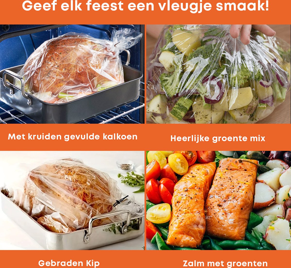 YUGN 50 Braadzakken Voor in de Oven – Braadzak 50 stuks – 2-in-1 Oven En Magnetron – Kookzak 38 x 24 cm – Inclusief sluitstrips - eBook toegang — afbeelding 7