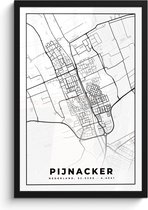 Poster in lijst - Fotolijst 40x60 cm - Posters - Kaart - Pijnacker - Zwart - Wit - Posterlijst zwart - Decoratie - Wanddecoratie woonkamer - Muurdecoratie slaapkamer