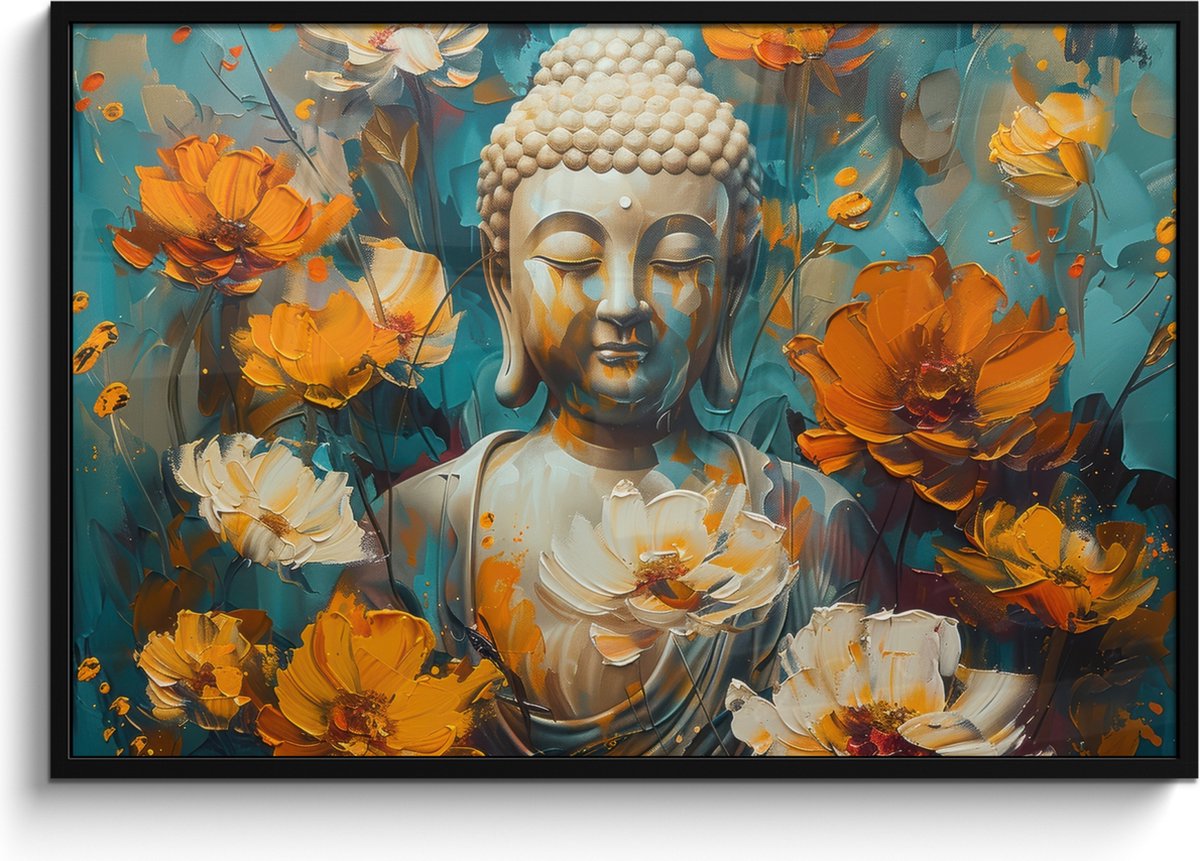 Poster Buddha and sunset – Muurposter