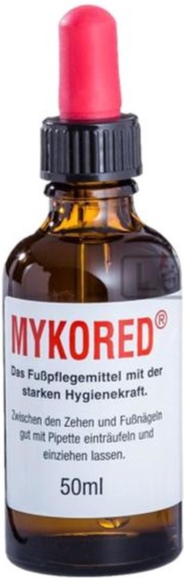 3x Mykored anti voetschimmel pipetfles 50 ml Mykored - Transparant - Vloeistof - Werkt goed tegen kalknagels