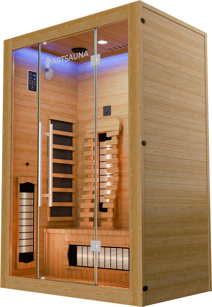 Infraroodcabine / Sauna Kiruna 130 Premium - 190 x 130 x 105 cm - Incl. LED & Bluetooth Radio thumbnail 8