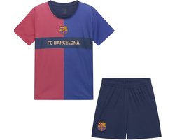 FC Barcelona Thuis Tenue 2024/2025 - Maat 140 - Voetbaltenue Kinderen - Jongens & Meisjes - Shirt en Broekje - 100% Polyester