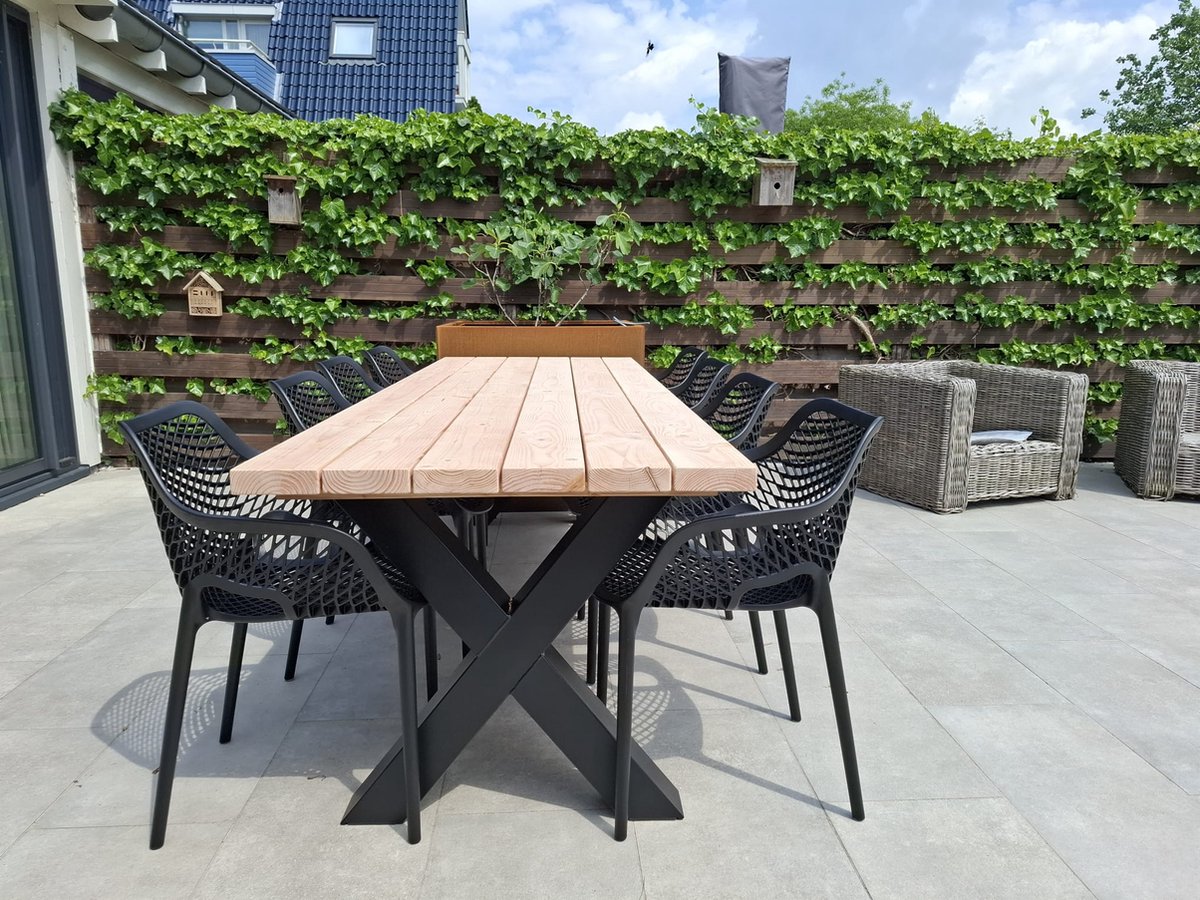 Bol.com Tuintafel Douglas 180 cm x 90 cm I Eettafel | Stalen Poten | + Montage | Duurzaam Onderhoudsarm 4-6 personen | Geschaafd... aanbieding