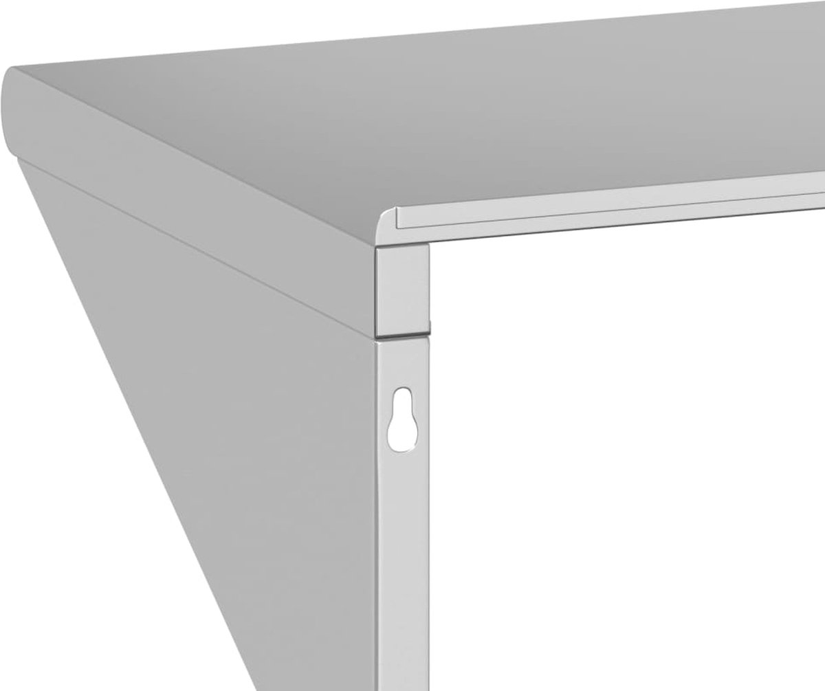 Wandschap 100x30x31 cm roestvrijstaal zilverkleurig kopen