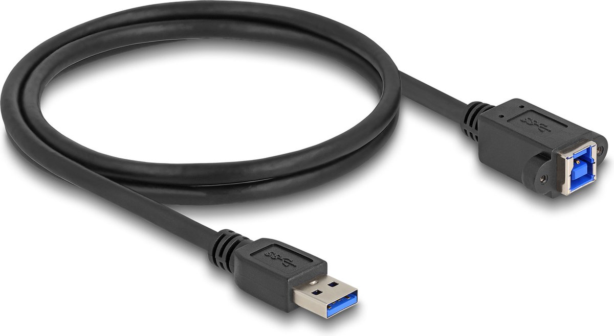 Delock USB 5 Gbps Cable USB Type-A male to USB Type-B female for installation 1 m black