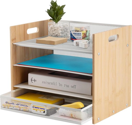 Inovra ® Bureau Organizer met Drie Lagen en Handvat voor Efficiënte