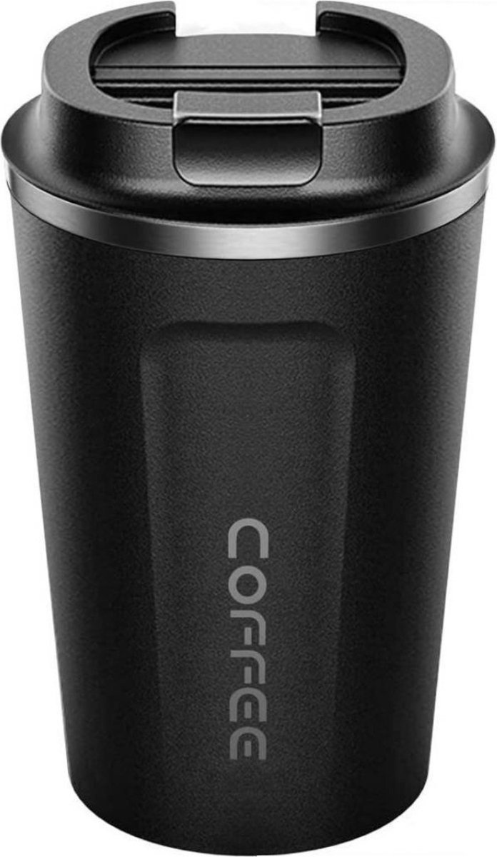 VCTparts® Hervulbare Thermo Koffiebeker Zwart 380 ml - Mok voor onderweg